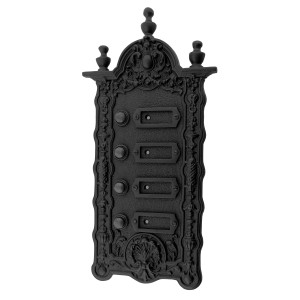 plaque de cloche historique noire | Art nouveau | sonette de porte avec boutons de cloche | sonette ancienne MS9101
