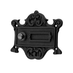 sonette de porte Art Nouveau | noir | sonette de porte avec bouton de cloche | sonette ancienne MS9181