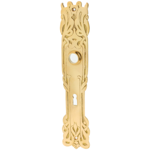 Porte longue en laiton Art Nouveau forme marquante or mat