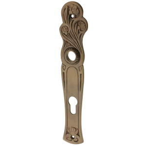 Porte longue en laiton Art Nouveau design élégant brun