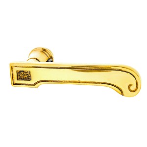 Béquille de porte en laiton - forme ergonomique - or