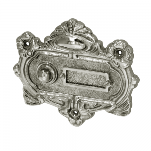 Cloche Art nouveau, laiton nickelé brillant